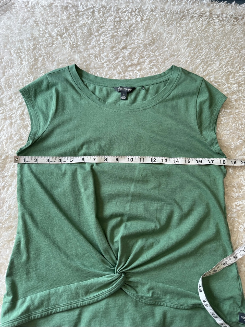 Toad And Co Womens Anza Cap Sleeve Tee with Twist Green Size M Medium - Picture 5 of 9